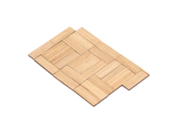 24 Bandejas De Bambú Para Suelo De Casa De Muñecas En Miniatura A Escala 1:12, Decorativas.
