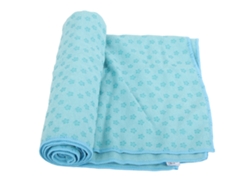 Esterilla de yoga multicapa, toalla antideslizante, para yoga, manta, fitness y ejercicio, 183x63cm, azul claro (sin marca)