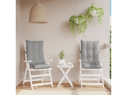 Cojines para silla con respaldo alto, 2 unidades, tela Oxford gris, Dkd Home Decor