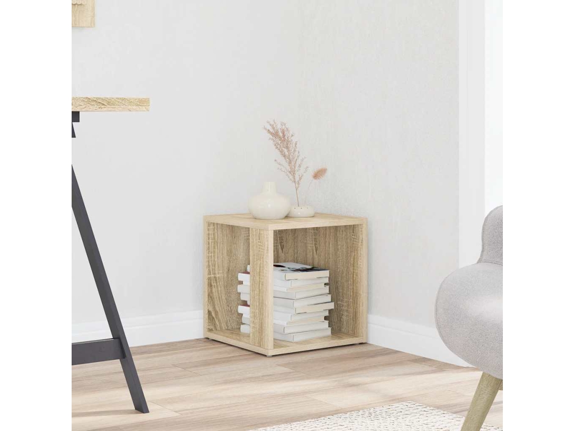 Mesa Auxiliar | Mesa Lateral Madera Contrachapada Roble Sonoma 33x33x34,5 Cm