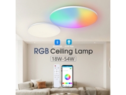 Lámpara de techo inteligente Elfeland Bluetooth RGB de 30 cm, brillo ajustable de 3000 a 6500 K, sincronización de música, aplicación y control remoto.