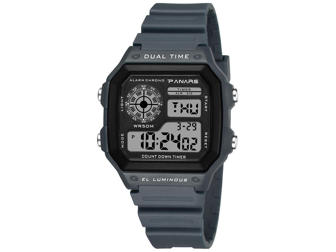 Reloj Hombre Panars Multifunción Luminoso Impermeable Correa Pu Plástico (verde Ejército)