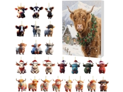Decoraciones navideñas para los 24 días de Navidad, adornos acrílicos 2D para ventanas con animales, decoraciones navideñas.