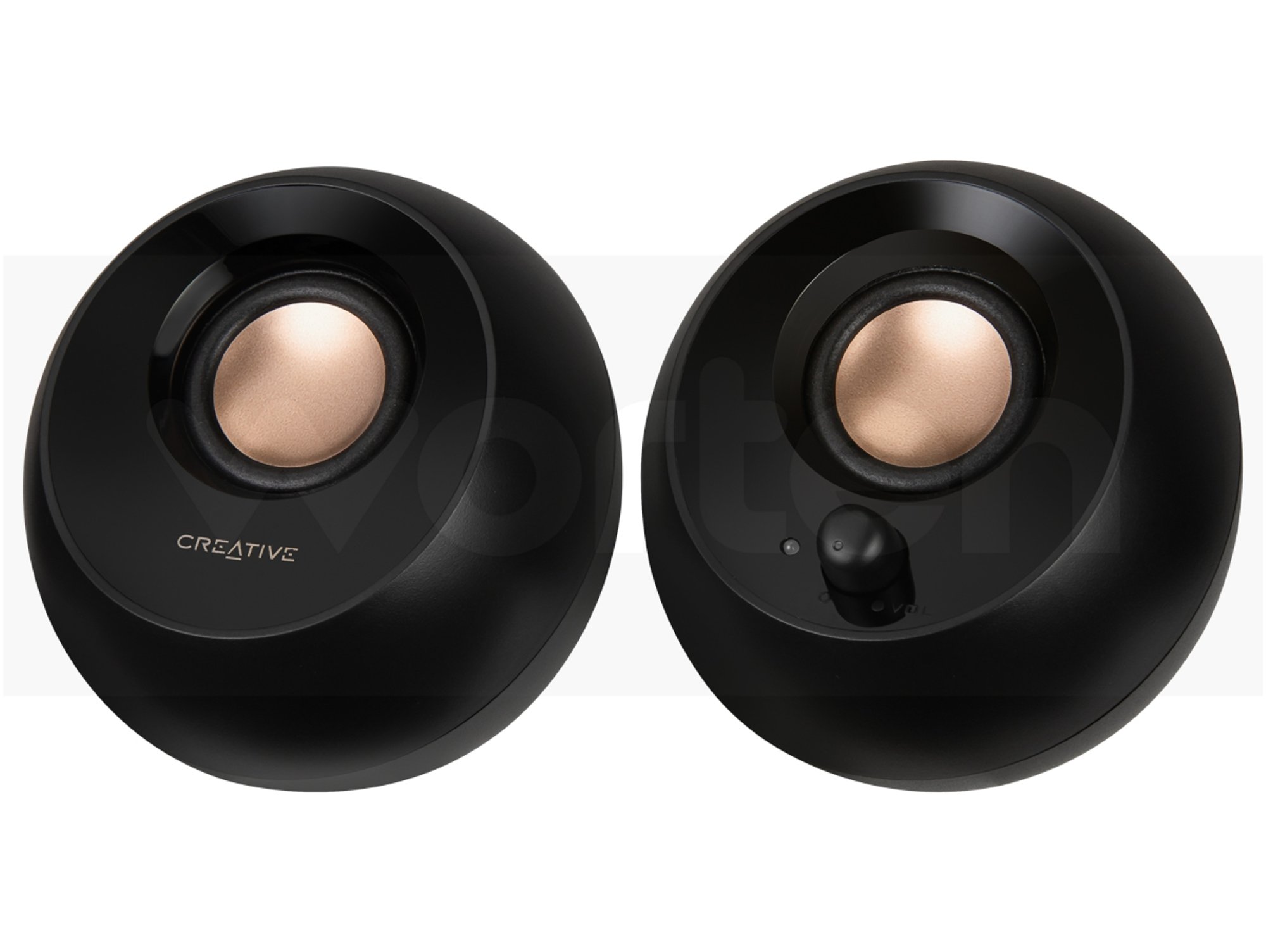 Creative Pebble 2.0 negro usb desktop speakers altavoces altavoz peblble labs pc 4.4 w control volumen para 86 db diseño minimalista 4.4w 35 44 100 17000