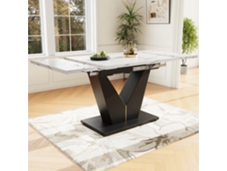 Mesa de comedor extensible en forma de V con tablero blanco HONGRUI TECH (99x159x75 cm)