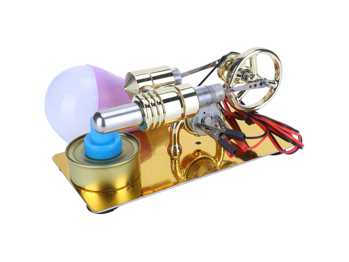 Modelo De Motor Stirling Generador Bombilla Combustión Externa Juguete Educativo Ciencia Física