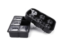 Juego de 2 moldes de silicona para hielo en forma de 6 bolas, color negro JEIIBRZUI