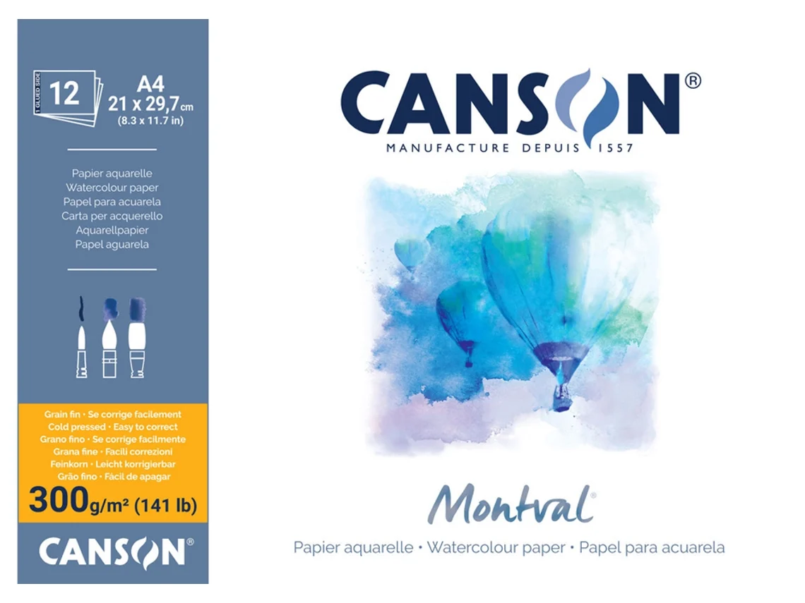 Bloco de Acuarela CANSON Montval 420 X 594 Mm 300 G/M²