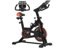 Bicicleta Ergométrica Resistência Ajustável Volante 8kg Lcd Guidão Assento Preta Vermelha
