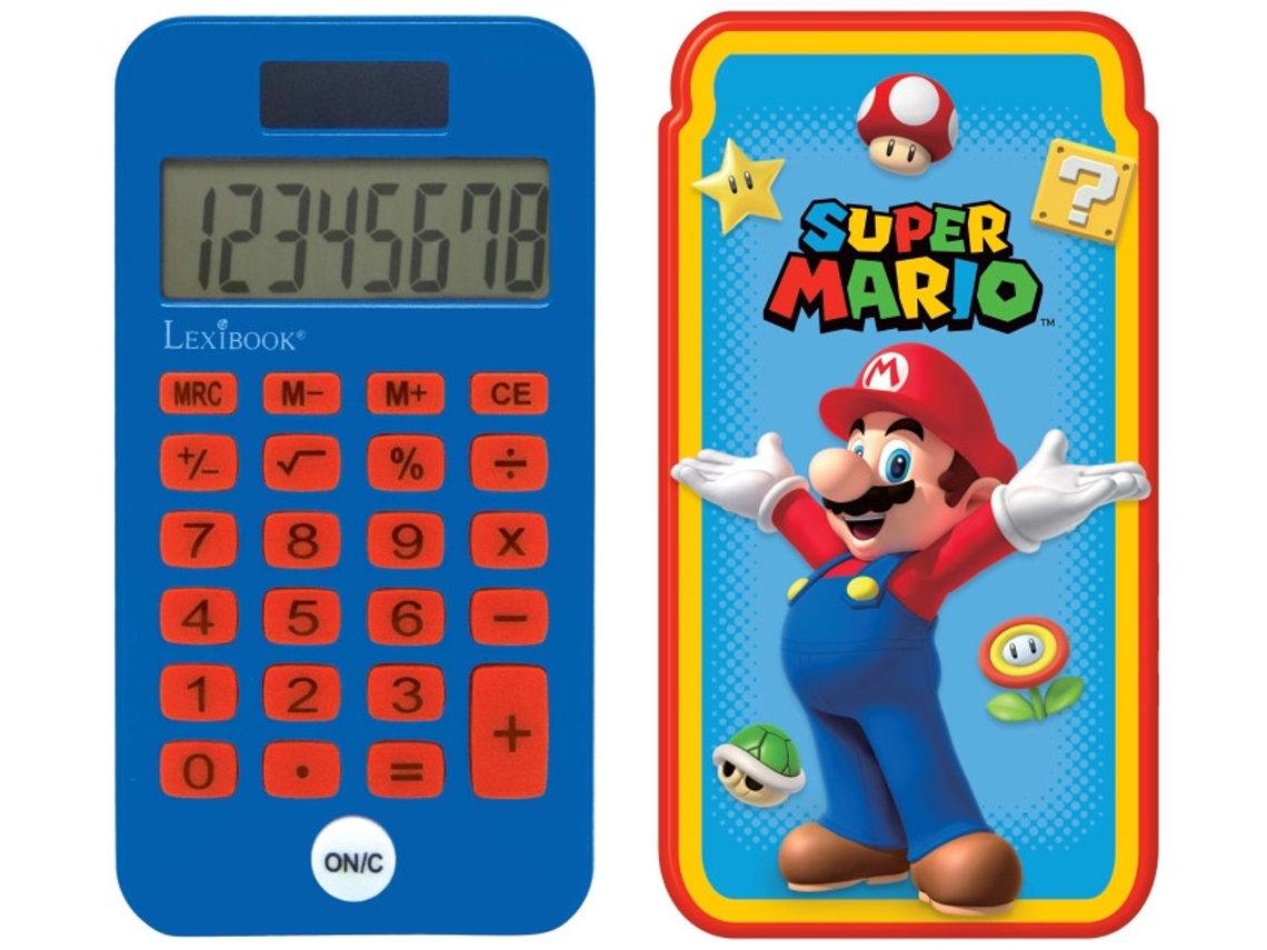 Funciones de Calculadora de Bolsillo de Super Mario de La Tapa Rígida de Classic Y Evolution Calcles con Batería Roja con Azul C45Ni