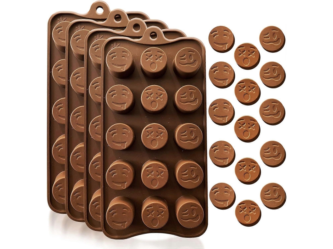 Molde De Silicona Pequeño Sin Bpa Para Dulces, Emoji, Jalea, Gominolas, Horneado, 4 Piezas