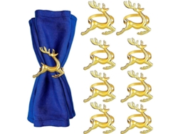 2026-8 Anillos Para Servilletas De Navidad Renos Decoración Mesa Oro Para Fiestas Bodas Uso Diario