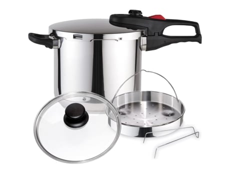Olla a Presión Súper Rápida MAGEFESA Practika Plus Complet (Capacidad: 6L + Cestillo + Tapa de Cristal)