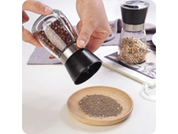 Molino De Sal Y Pimienta Recargable Multifunción Con Hoja Cerámica Ajustable De Grano Y Cuerpo De Vidrio Transparente