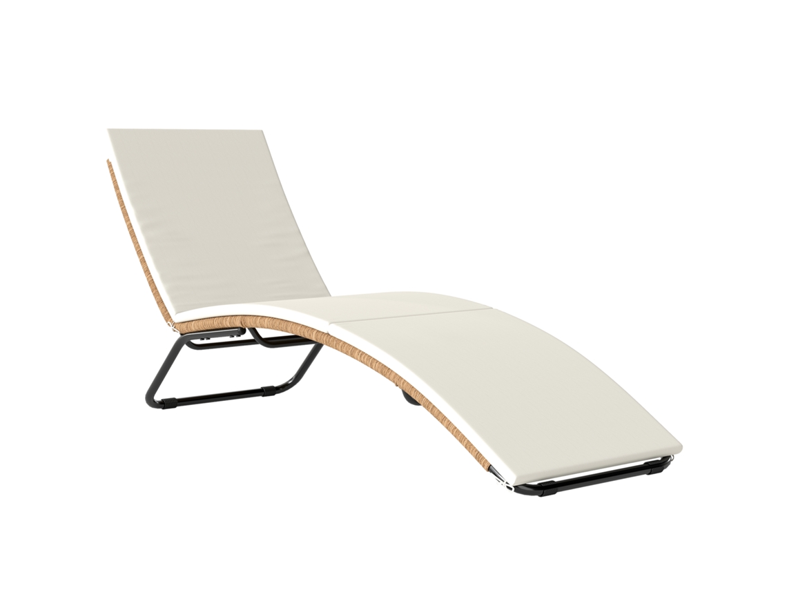 Tumbona de jardín de ratán sintético, con forma de S, cojín, asiento transpirable y estructura de acero. ZENCORE SERVICES