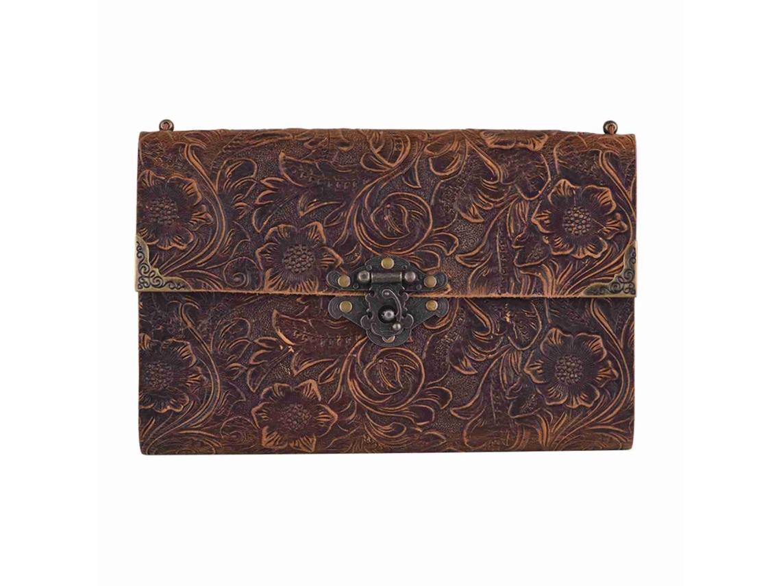 Cuaderno De Piel Con Cerradura Y Llave, Relleno De Papel Kraft, Para Viajes Y Escritura.