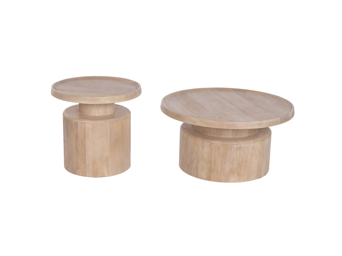Set 2 Mesa Centro Mango 75x75x38cm