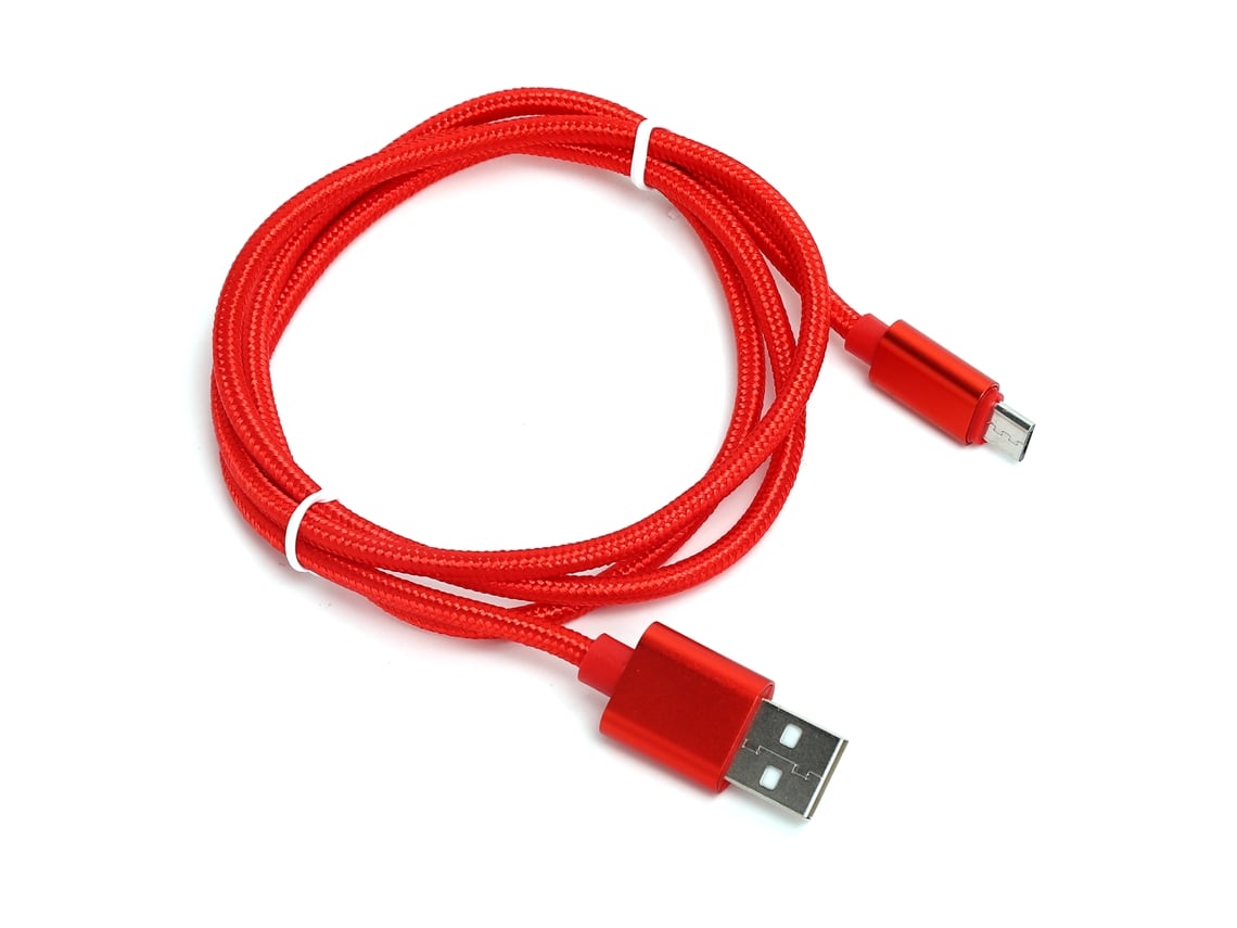 Cable De Datos (carga Y Sincronización De Datos) 1m Rojo Micro Trenzado Cable Usb Duradero
