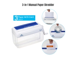 Triturador de Papel Manual Portátil 3 em 1 para Papel A4 Cd Cartão de Crédito Uso em Casa Escritório Escola