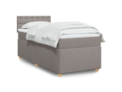 Maison Exclusive - Cama Box Spring Con Colchón Tela Gris Taupe 90x200 Cm