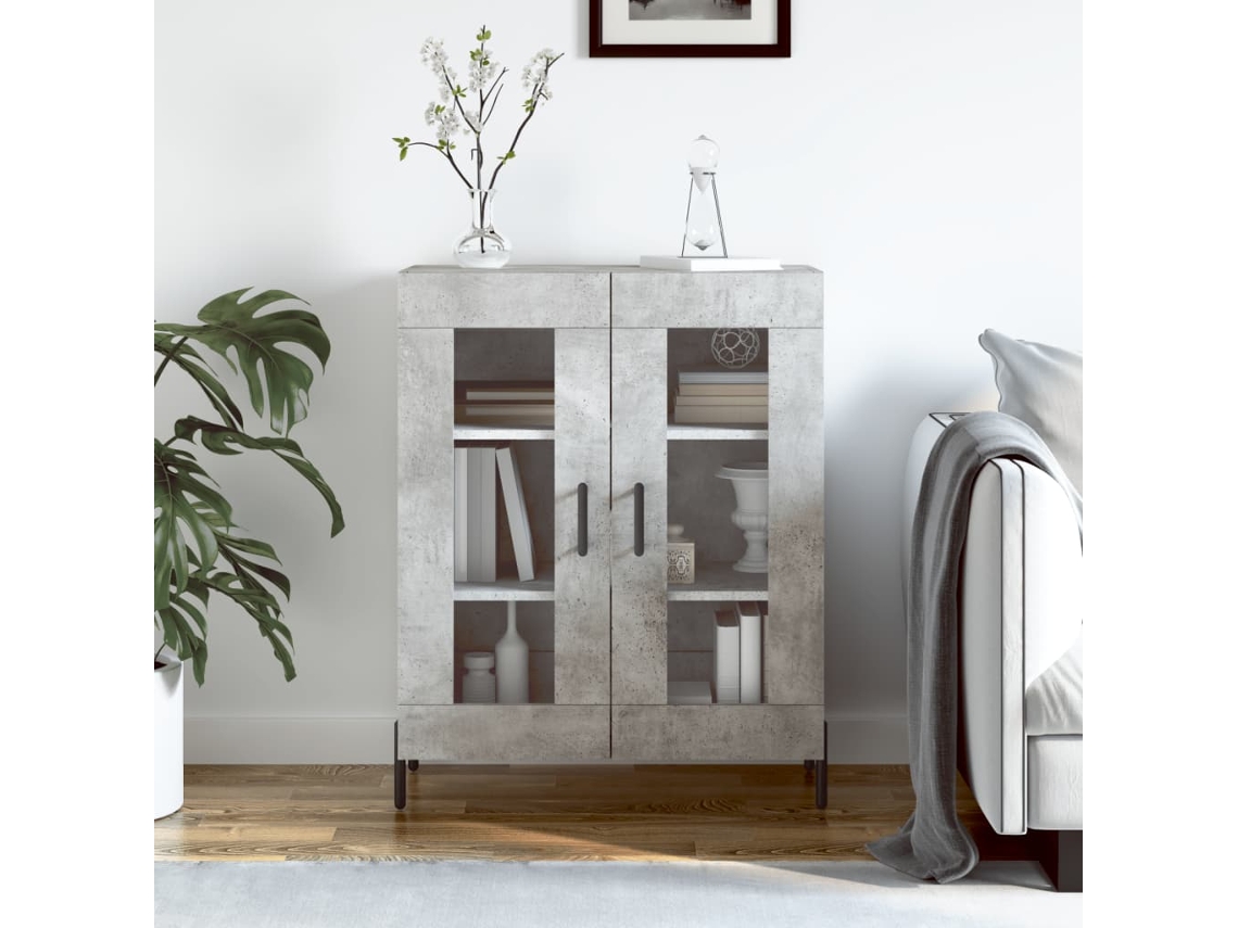 Aparador De Madera De Ingeniería Gris Hormigón 69,5x34x90 Cm