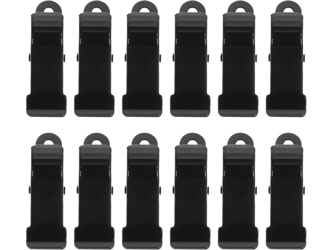 Juego 12 Pinzas Cocodrilo Metal Negro Ligeras Portátiles Papel Fotos Manualidades Oficina Organización Mini