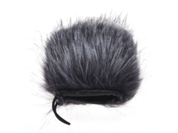 Paravientos Peludo Ey-m24 Para Rode Stereo Videomic Pro, Tapa Antiviento De Pelo Artificial 9cm*5cm, Gris-blanco