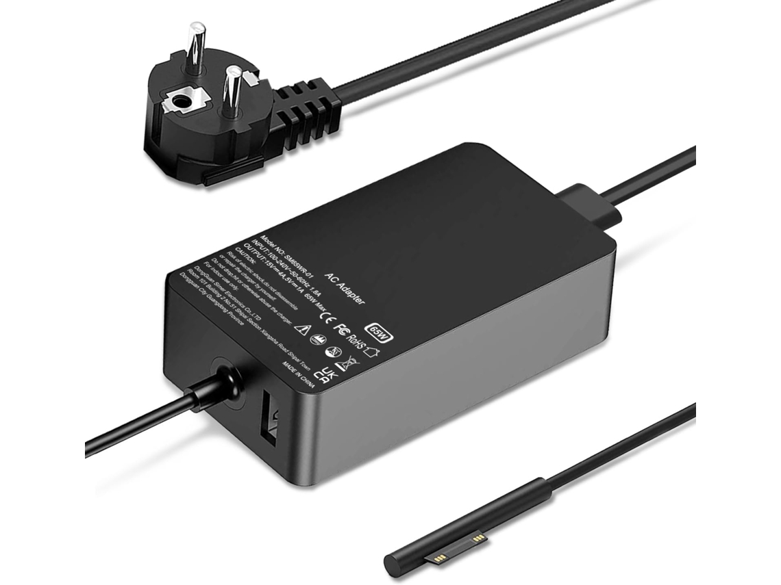 Cargador para computadora portátil Surface Pro, cargador Microsoft Surface Pro de 65 W para Surface Pro 9/8/x/7/6/5/4/3 Chrui