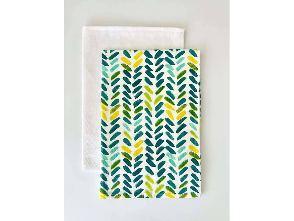Juego 2 Paños De Cocina ILMH BY I LOVE MY HOME 48x70cm - Estampado Multicolor Y Blanco