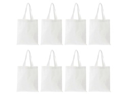 Juego de 8 bolsas de compra plegables para impresión por sublimación sobre lienzo, 35x30cm, blancas GOKOCO