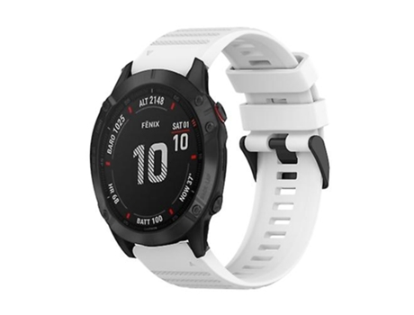 Correa De Reloj Inteligente Para Garmin Fenix 6 Pro Gps 22 Mm Correa De Reloj De Silicona Con Textura Horizontal Con Herramienta De Extracción Blan...