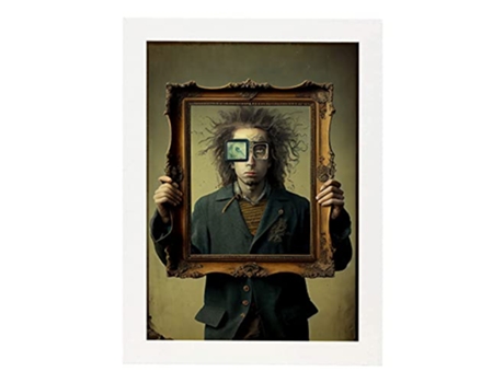 NACNIC Poster Retrato En Estilo Surrealismo Cinematográfico Ilustraciones Y Grabados De Historieta Abstracta Y Artística A4 Marcos Blancos