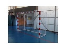 Juego de 2 porterías móviles metálicas de fútbol sala/balonmano con base de tubo redondo SOFTEE