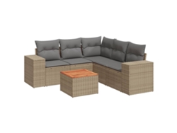 Maison Exclusive - Juego De Sofás Jardín Con Cojines 6 Pzas Ratán Sintético Beige