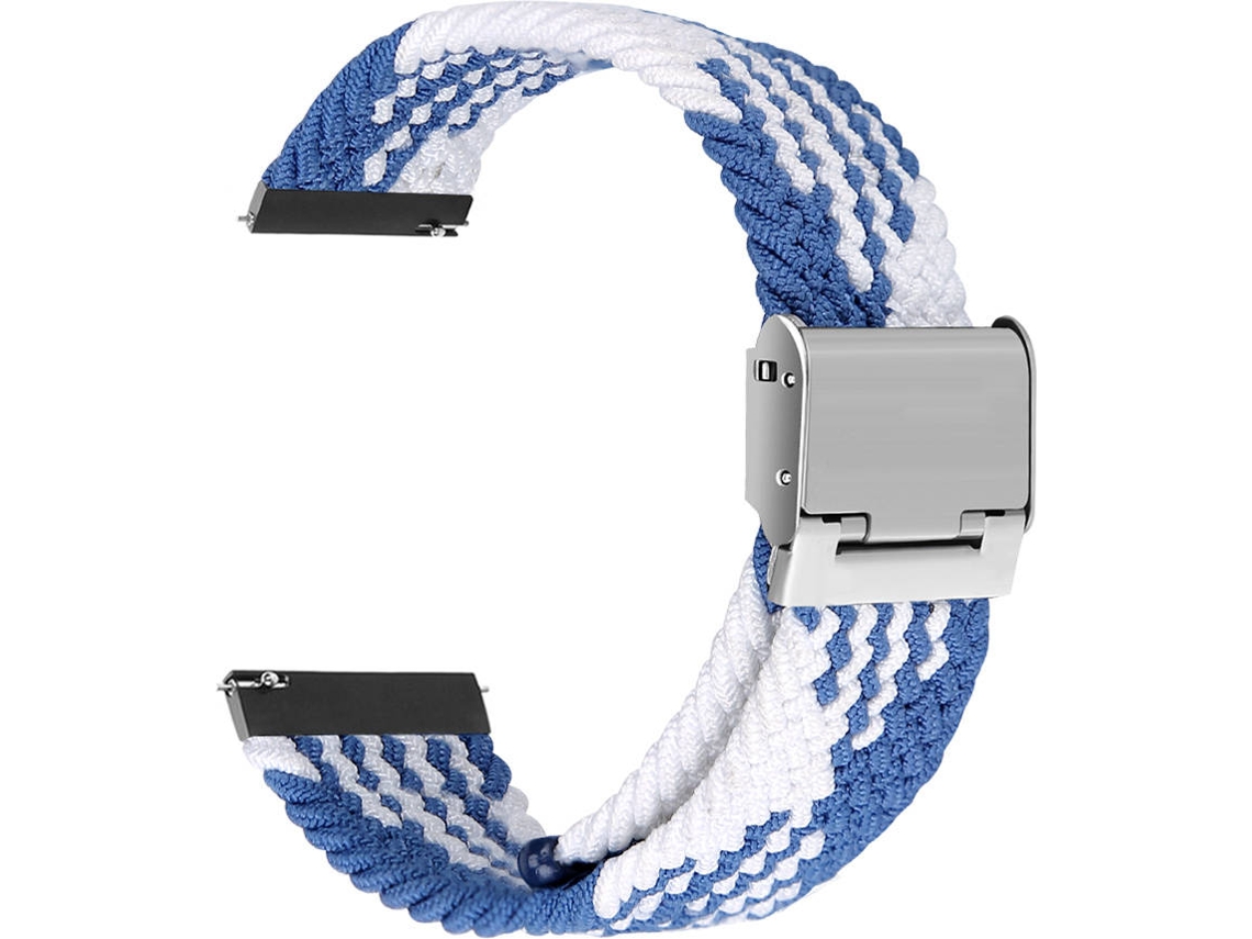 Correa Trenzada Ajustable para Samsung Galaxy Watch 4 classic 46mm Azul y Blanco