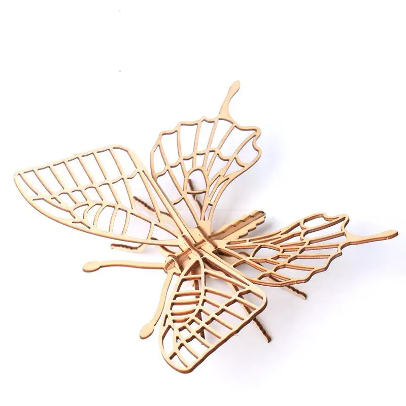 (mariposa) Rompecabezas De Madera 3d Con Forma De Insecto, Kit De Montaje Diy