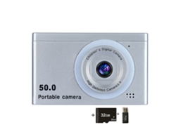 Cámara Digital M12 Cámara Ccd Portátil Ultra Hd Con Luz De Relleno Tarjeta De Memoria 32g Plateada Gertiz