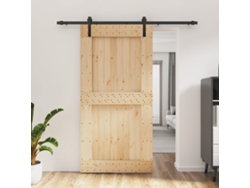 Puerta corrediza | Puerta corredera con herrajes 100x210 cm madera maciza de pino Wsd719542 Lovely Home