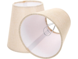 Juego De 2 Unidades En Tela Color Beige Claro, Forma Cilíndrica, Estilo Retro, Compatibles Con Lámparas De Pinza.