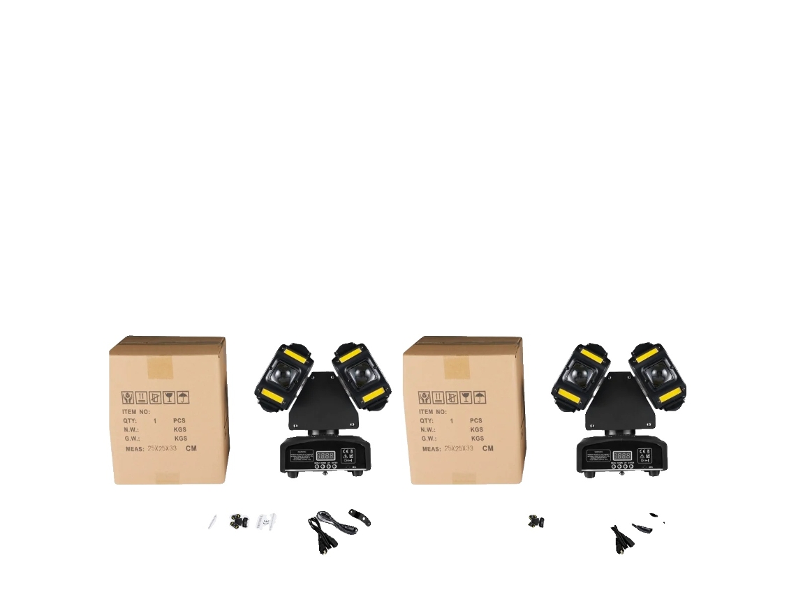 Efecto de iluminación de escenario, fuentes de luz RGBW, diseño compacto, 2 luces, enchufe UE OEM