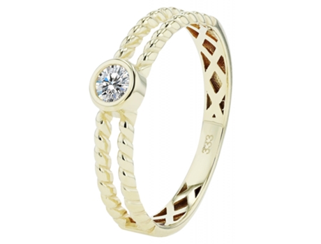Joyería Oro 8K – Anillo en Oro con Circonia Lania – Talla 56
