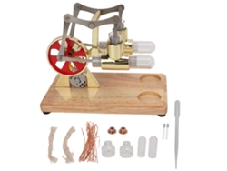 Modelo De Motor Stirling De Dos Cilindros Balancedo Juguete Educativo Modelo Científico Físico Dorado