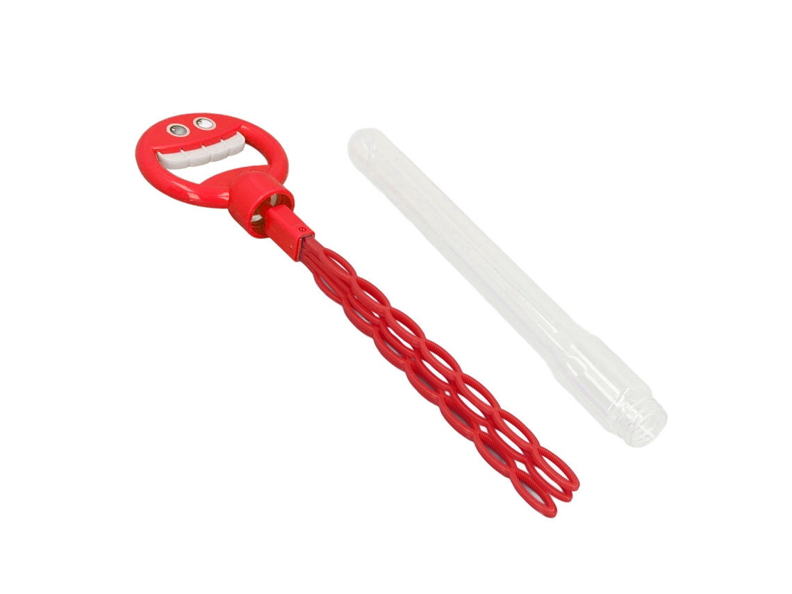 Varita Para Hacer Burbujas Con 32 Agujeros, Plástico A Prueba De Fugas, Carita Sonriente, Juguete Para Exteriores, Color Rojo.