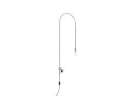 Lámpara de mesa de alambre con pinza, rotación de 200°, 152 cm de altura, metal pintado, bombilla E27 de máx. 60 W incluida, blanca Zafferano