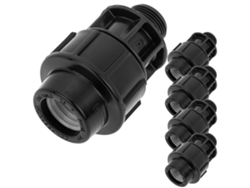 Pack 5 Unidades Terminales Polietileno Tornillo Macho 25 Mm X 3/4“ Para Sistema De Riego PRIMEMATIK.COM