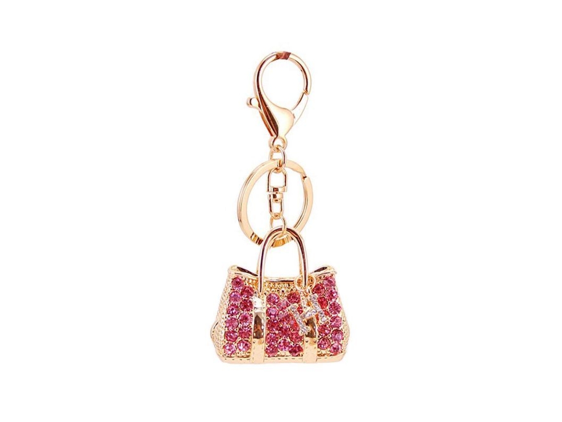 2026rebe-llavero Linjou Con Piedras Strass Adorno Para Bolso Coche Bonito Rosa Para Mujeres Niñas