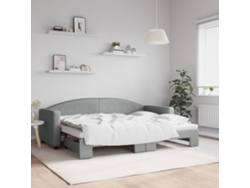 Sofá cama con cajón 80x200 cm Tela gris claro Lovely Home