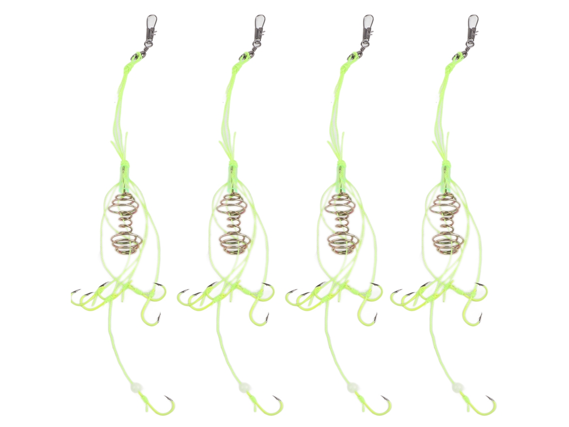 Señuelo Para Pesca De Carpas Con 6 Anzuelos Luminosos, Señuelo Alimentador De Resorte De Acero Inoxidable, Equipo De Pesca N.° 9