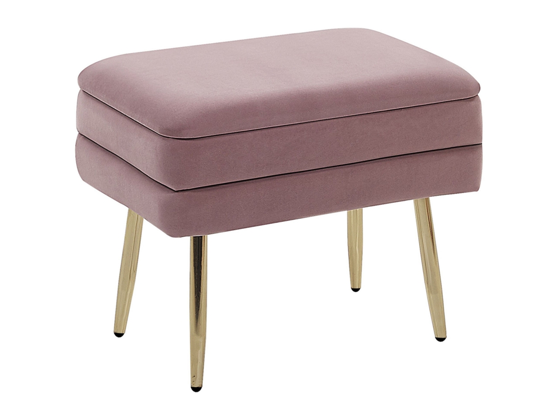 Banco BELIANI Odessa de Terciopelo Rosa 49x34x43