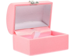 Elegante Joyero Mujer Ligero Diseño Aterciopelado Anillos Pendientes Ideal Cumpleaños Acción Gracias Rosa